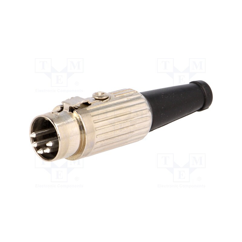 1 pcs x DELTRON - 590-0500 - Plug, DIN, male, PIN: 5, Layout: 180°, straight, for cable, soldering