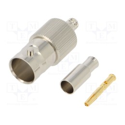 1 pcs x AMPHENOL RF - 031-71014-RFX - Plug, BNC, female, straight, 75Ω, crimped, for cable, POM, -40÷85°C