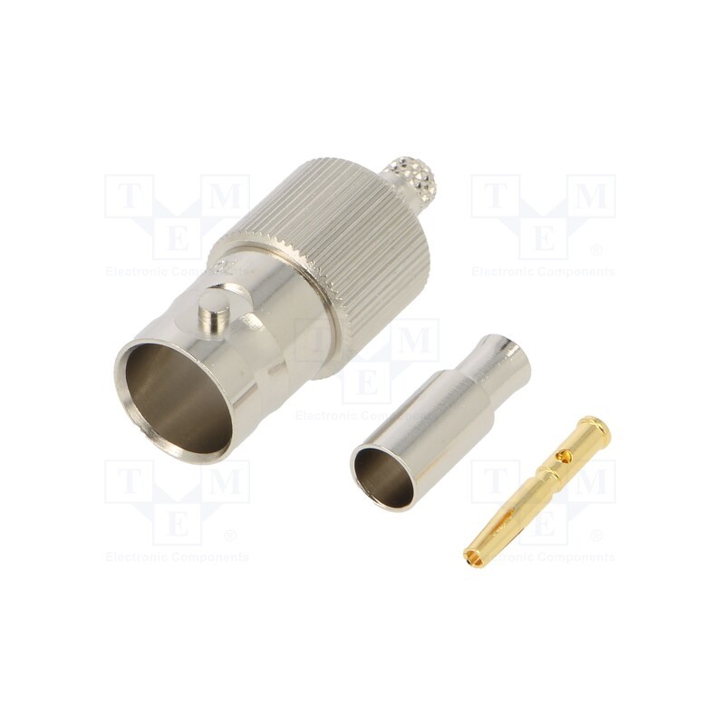 1 pcs x AMPHENOL RF - 031-71014-RFX - Plug, BNC, female, straight, 75Ω, crimped, for cable, POM, -40÷85°C