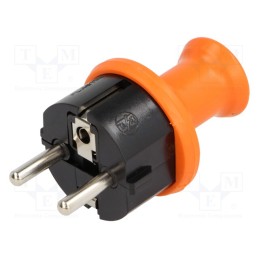 1 pcs x PLASTROL - W-10119 - Connector: AC supply, male, plug, 2P+PE, 230VAC, 16A, orange, PIN: 3