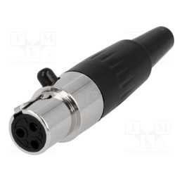 1 pcs x AMPHENOL - AG3F - Plug, XLR mini, female, PIN: 3, for cable, soldering, 5A, 0.5mm2