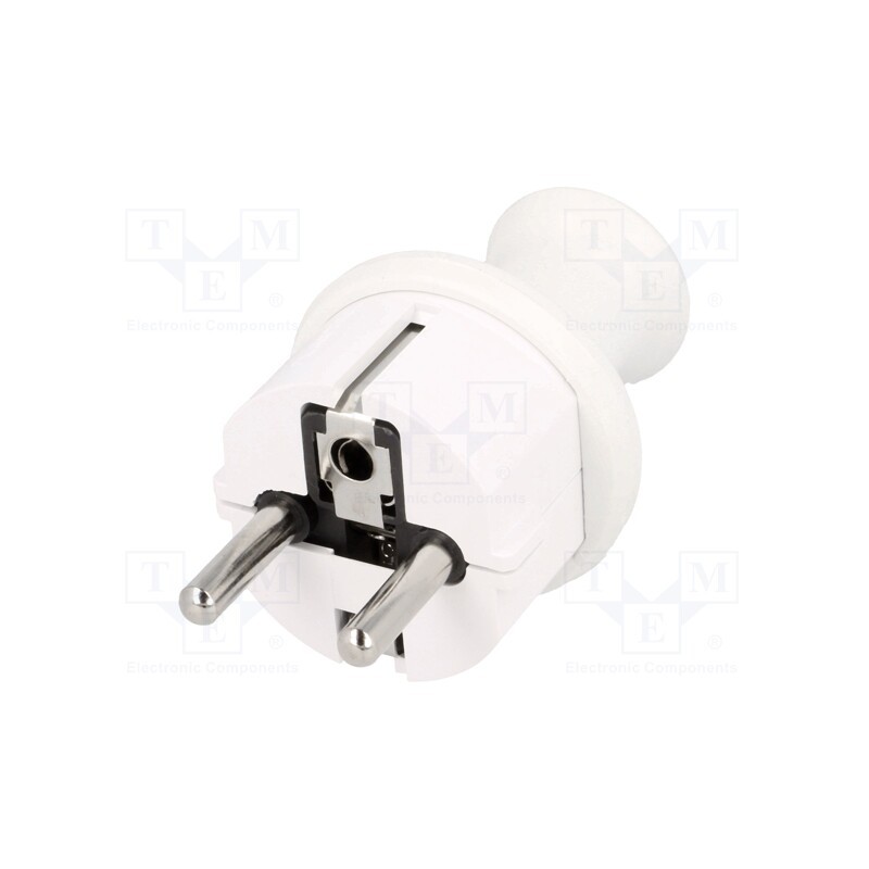 1 pcs x PLASTROL - W-10116 - Connector: AC supply, male, plug, 2P+PE, 230VAC, 16A, white, PIN: 3
