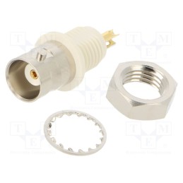 1 pcs x AMPHENOL RF - 031-10-RFXG1 - Socket, BNC, female, straight, 50Ω, soldering, nylon, gold-plated