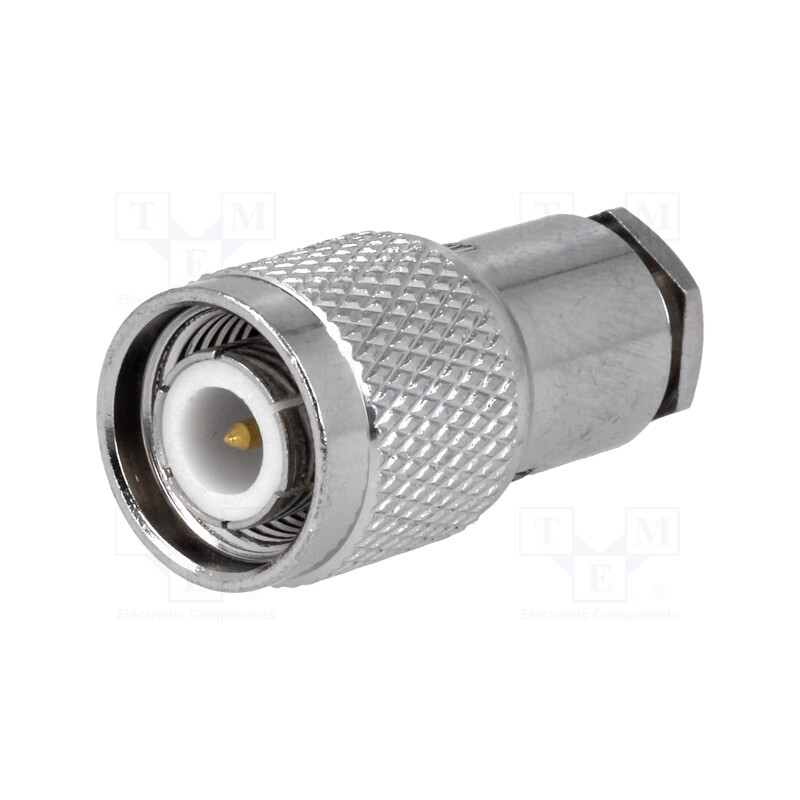 1 pcs x AMPHENOL RF - T1141C1-ND3G-1-50 - Plug, TNC, male, straight, 50Ω, soldering,clamp, for cable, POM