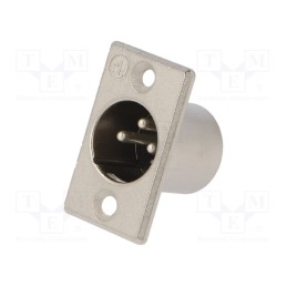 1 pcs x NEUTRIK - NC3MP - Socket, XLR, male, PIN: 3, straight, soldering, silver, 16A, 27mm