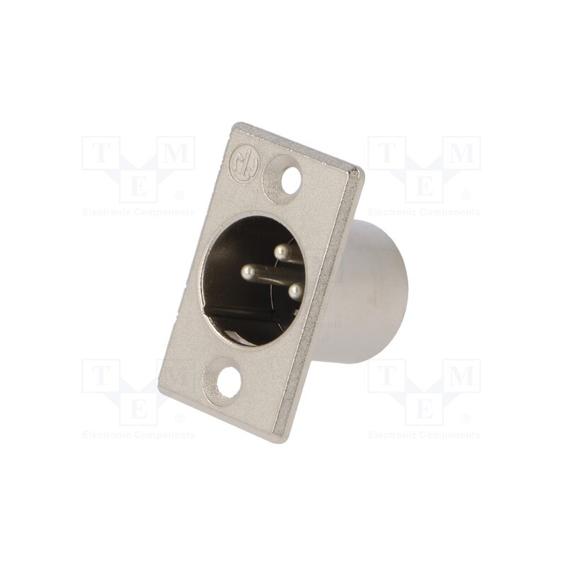 1 pcs x NEUTRIK - NC3MP - Socket, XLR, male, PIN: 3, straight, soldering, silver, 16A, 27mm