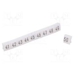 1 set x POKu00d3J - B51-72D4 - Marker, white, Width: 4.5mm, PCV, Marking: 41-50, -30÷100°C, push-in
