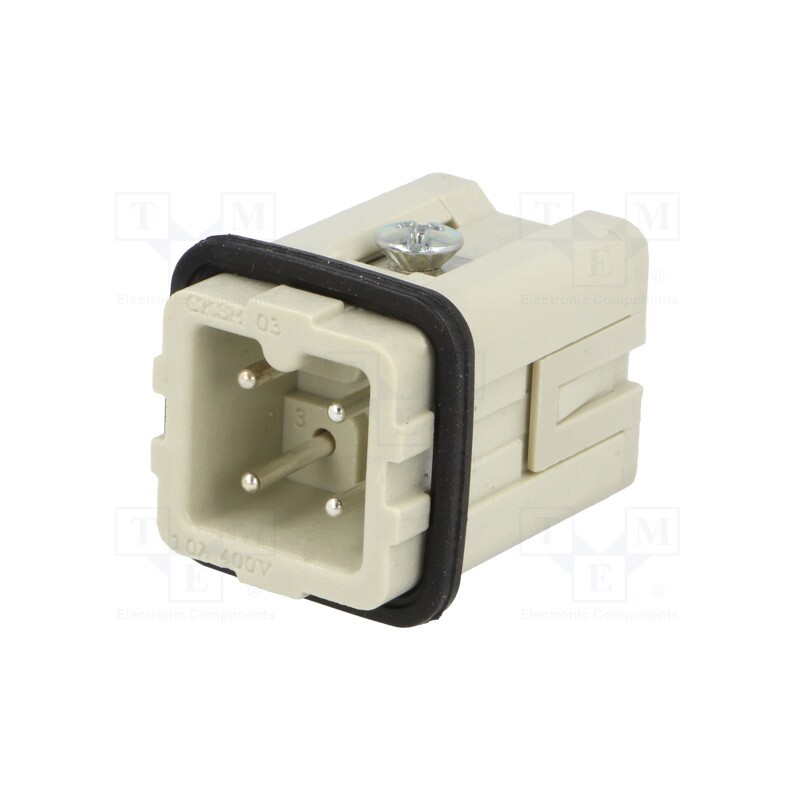 1 pcs x ILME - CKSM 03 - Connector: HDC, contact insert, male, CKS, PIN: 4, 3+PE, size 21.21