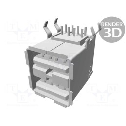 1 pcs x TE Connectivity - 5787745-2 - Socket, USB A, THT, angled 90°, double, gold-plated