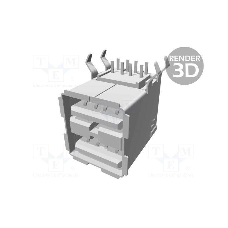 1 pcs x TE Connectivity - 5787745-2 - Socket, USB A, THT, angled 90°, double, gold-plated