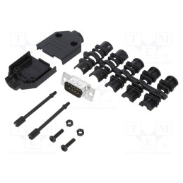 1 pcs x Amphenol Communications Solutions - L17DTPK-P-09+L717SDE09P - D-Sub, PIN: 9, male, straight, soldering, for cable, gold 