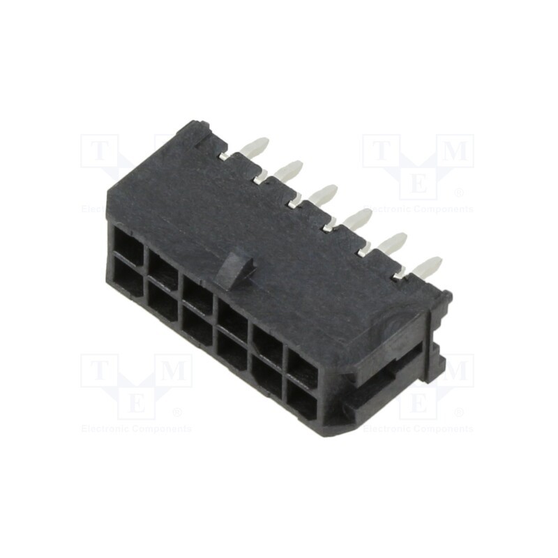 1 pcs x MOLEX - 430451214 - Socket, wire-board, male, Micro-Fit 3.0, 3mm, PIN: 12, Layout: 2x6