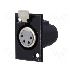 1 pcs x CLIFF - FC6121 - Socket, XLR, female, PIN: 4, with push button, soldering, black