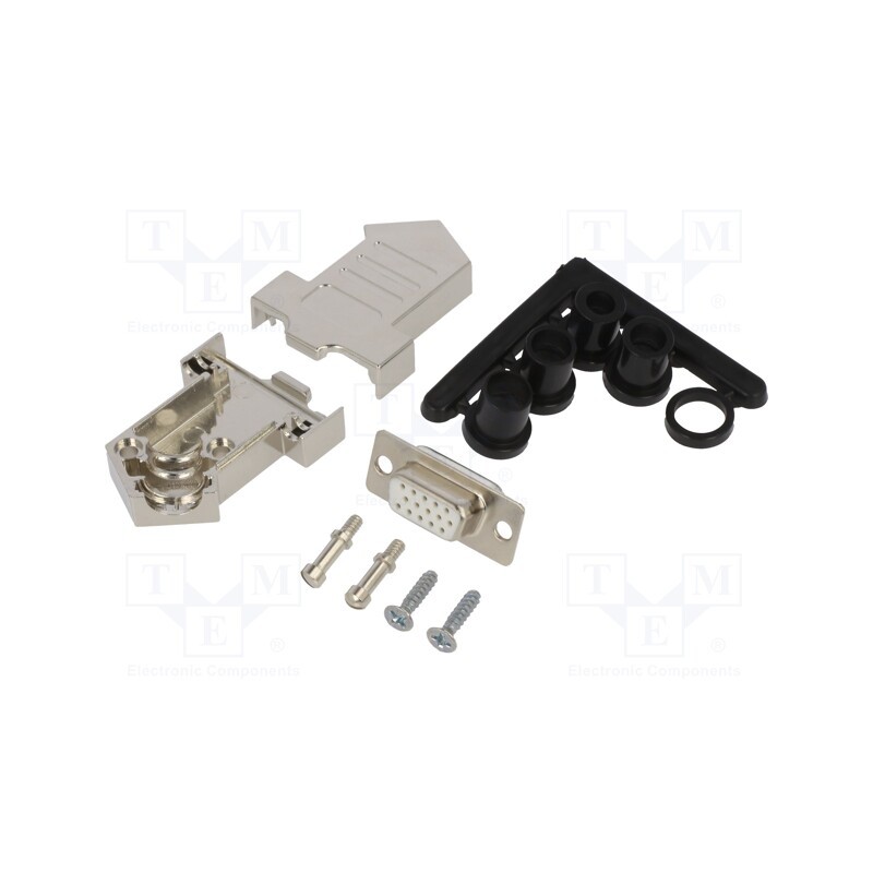 1 pcs x ENCITECH - D45NT09-M-HDS15-W-K - D-Sub, PIN: 15, plug, female, soldering, for cable, white