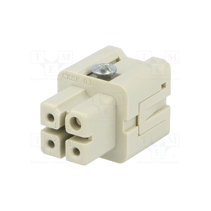 1 pcs x ILME - CKSF 03 - Connector: HDC, contact insert, female, CKS, PIN: 4, 3+PE, 10A, 400V