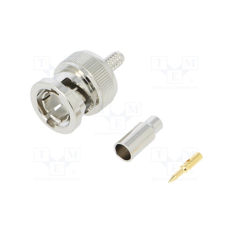 1 pcs x TE Connectivity - 1-1337431-0 - BNC Str Plg Hex 75Ohm Nickel Pltd RG179B