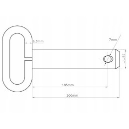 Pin with handle and protection 32 x 185 mm