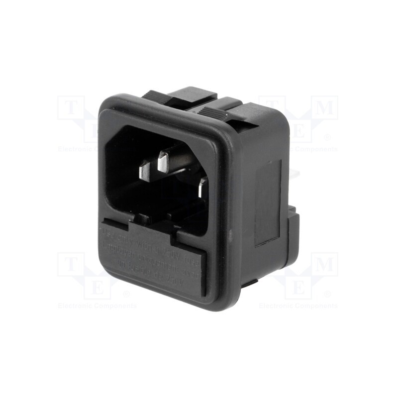 1 pcs x SCHURTER - 4304.6026 - Connector: AC supply, socket, male, 10A, 250VAC, IEC 60320, C14 (E)