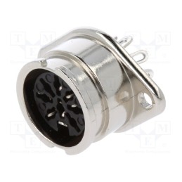 1 pcs x LUMBERG - 0107 08-1 - Socket, DIN, female, PIN: 8, Layout: 270°, straight, soldering