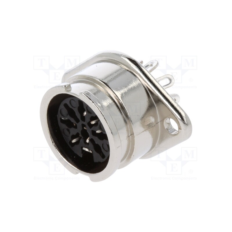 1 pcs x LUMBERG - 0107 08-1 - Socket, DIN, female, PIN: 8, Layout: 270°, straight, soldering