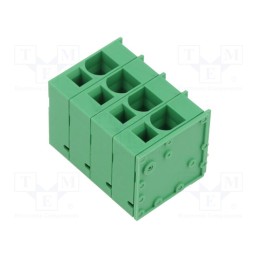 1 pcs x ADAM TECH - EB167A-04-H - PCB terminal block, Contacts ph: 10mm, ways: 4, angled 90°, green