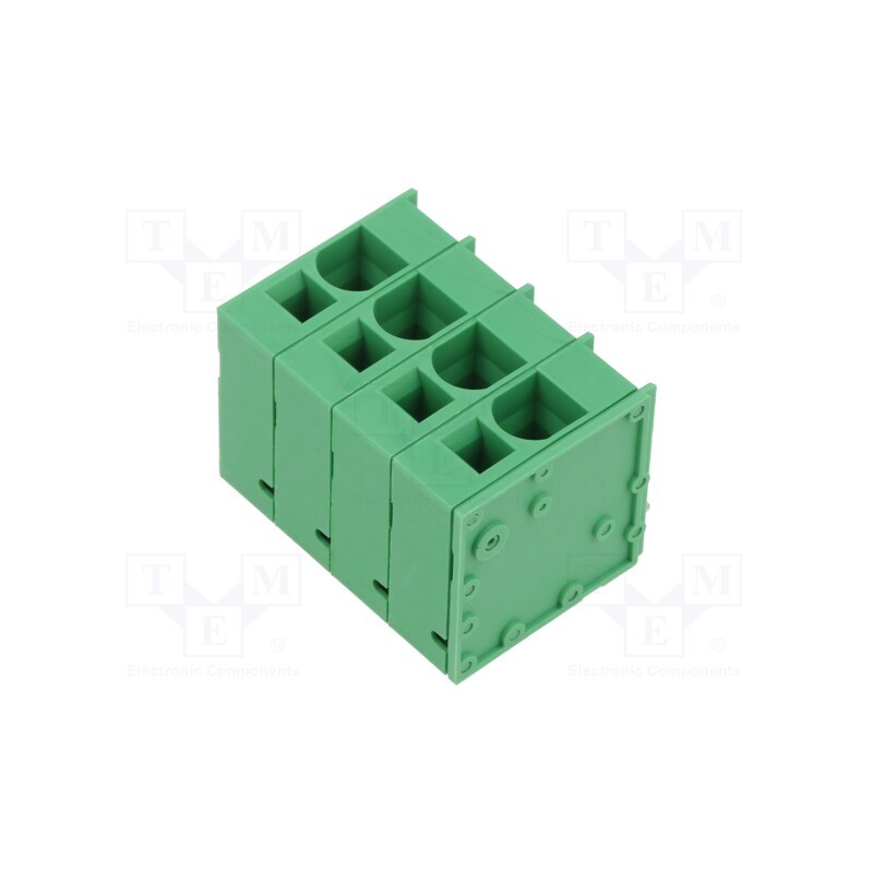 1 pcs x ADAM TECH - EB167A-04-H - PCB terminal block, Contacts ph: 10mm, ways: 4, angled 90°, green