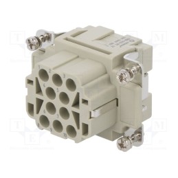 1 pcs x DEGSON ELECTRONICS - DEE-010-FC - Connector: HDC, contact insert, female, DEE, PIN: 10, 10+PE, crimped