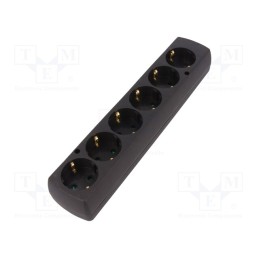1 pcs x JONEX - 5907570028623 - Connector: AC supply, female, splitter, 2P+PE, 250VAC, 16A, black