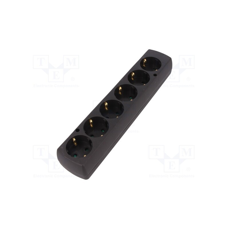 1 pcs x JONEX - 5907570028623 - Connector: AC supply, female, splitter, 2P+PE, 250VAC, 16A, black