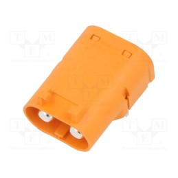 1 pcs x AMASS - LCB60PW-M - Socket, DC supply, LC, male, PIN: 2, on PCBs, THT, orange, 55A, 1kV