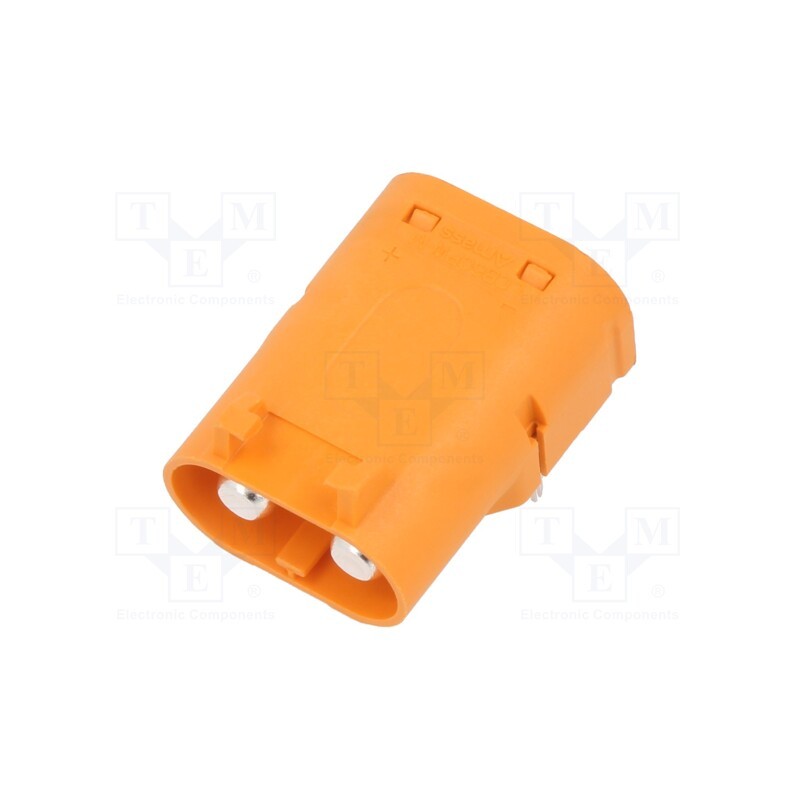 1 pcs x AMASS - LCB60PW-M - Socket, DC supply, LC, male, PIN: 2, on PCBs, THT, orange, 55A, 1kV