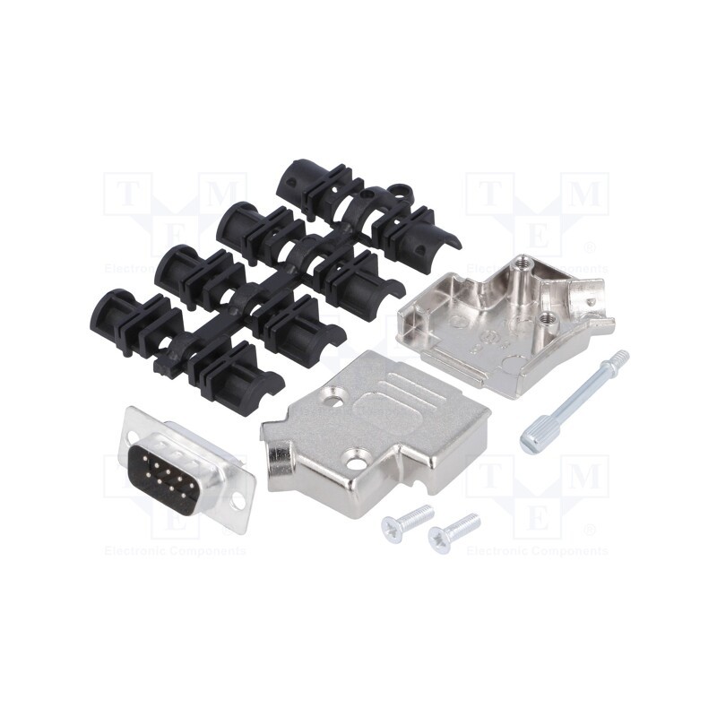 1 pcs x MH CONNECTORS - MHD45ZK9-DM9P-K - D-Sub, PIN: 9, plug, male, angled 45°, soldering, for cable