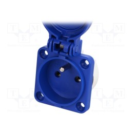 1 pcs x PCE - 108-0B - Connector: AC supply, socket, 2P+PE, 250VAC, 16A, blue, PIN: 3