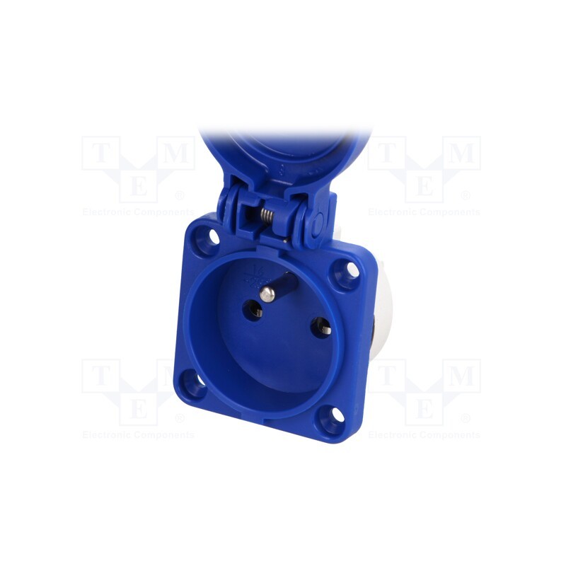 1 pcs x PCE - 108-0B - Connector: AC supply, socket, 2P+PE, 250VAC, 16A, blue, PIN: 3