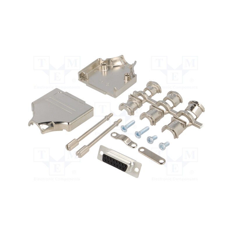 1 pcs x ENCITECH - 6355-0005-12 - D-Sub, PIN: 15, plug, female, straight, soldering, for cable, black