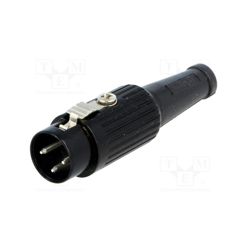 1 pcs x DELTRON - 591-0300 - Plug, DIN, male, PIN: 3, Layout: 180°, straight, for cable, soldering