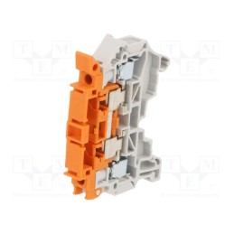1 pcs x TE Connectivity - 1SNK508416R0000 (ZS4-S-R3) - Splice terminal: rail, 0.2÷4mm2, ways: 1, terminals: 2, orange,grey