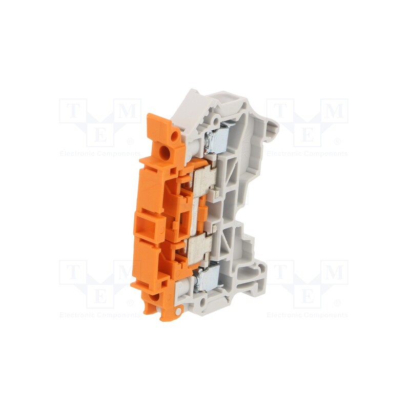 1 pcs x TE Connectivity - 1SNK508416R0000 (ZS4-S-R3) - Splice terminal: rail, 0.2÷4mm2, ways: 1, terminals: 2, orange,grey