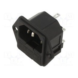 1 pcs x BULGIN - PF0001/28 - Connector: AC supply, socket, male, 10A, 250VAC, C14 (E), -40÷70°C