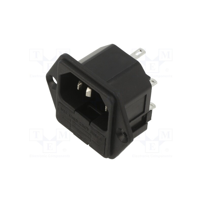 1 pcs x BULGIN - PF0001/28 - Connector: AC supply, socket, male, 10A, 250VAC, C14 (E), -40÷70°C