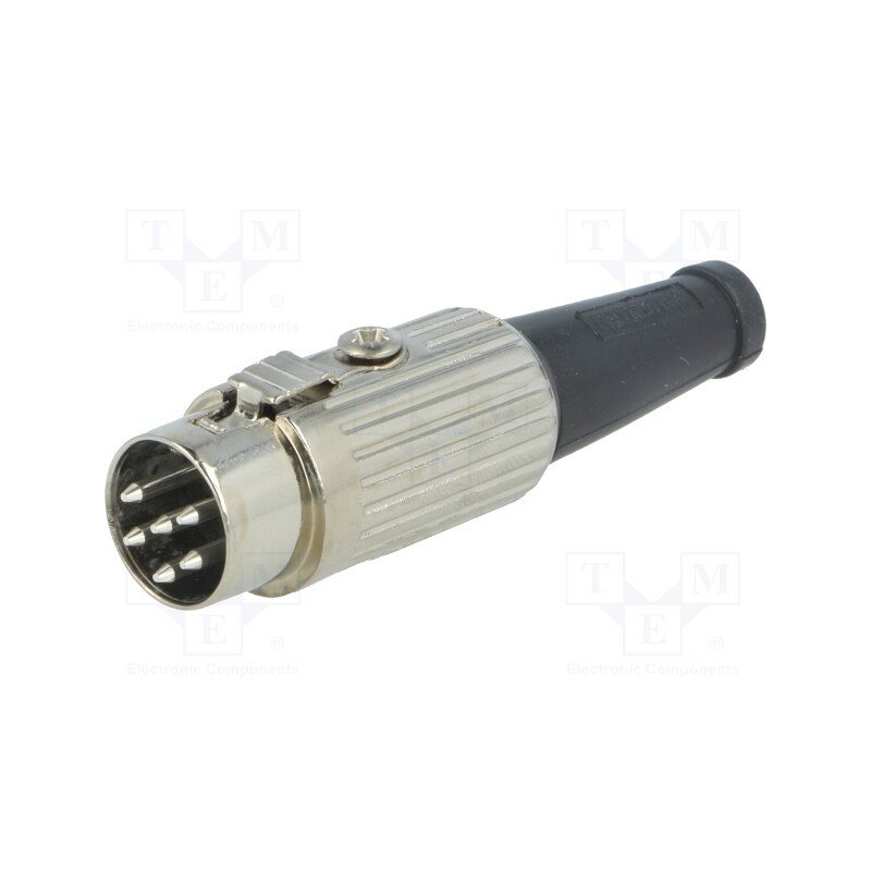 1 pcs x DELTRON - 590-0600 - Plug, DIN, male, PIN: 6, Layout: 240°, straight, for cable, soldering