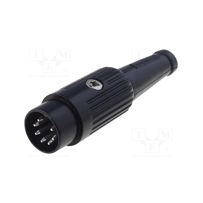 1 pcs x DELTRON - 611-0700 - Plug, DIN, male, PIN: 7, Layout: 270°, straight, for cable, soldering