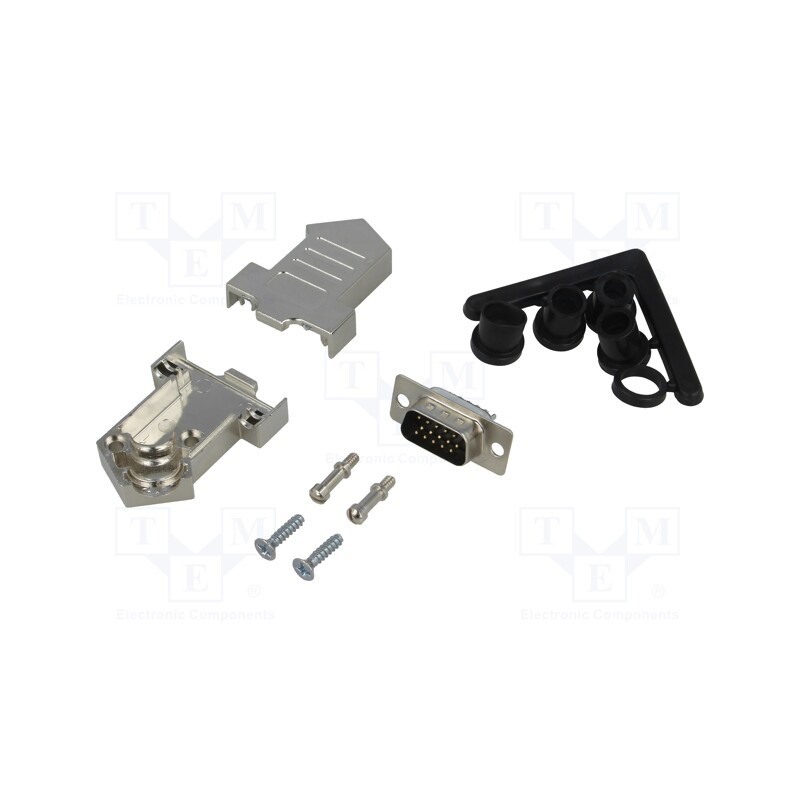 1 pcs x ENCITECH - D45NT09-M-HDP15-W-K - D-Sub, PIN: 15, plug, male, soldering, for cable, white