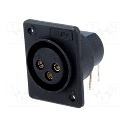 1 pcs x CLIFF - XACF-PC (CP300151) - Socket, XLR, female, PIN: 3, angled 90°, for panel mounting,screw