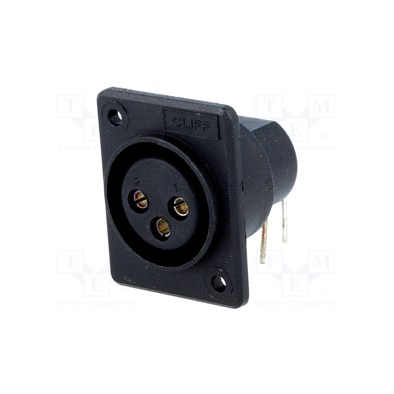 1 pcs x CLIFF - XACF-PC (CP300151) - Socket, XLR, female, PIN: 3, angled 90°, for panel mounting,screw