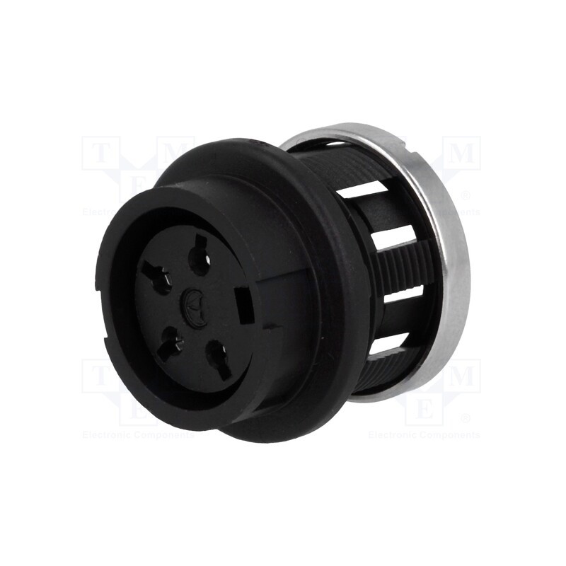 1 pcs x AMPHENOL - T3327000U - Socket, DIN, female, PIN: 4, Layout: 240°, soldering, 300V, 5A, 0.5mm2