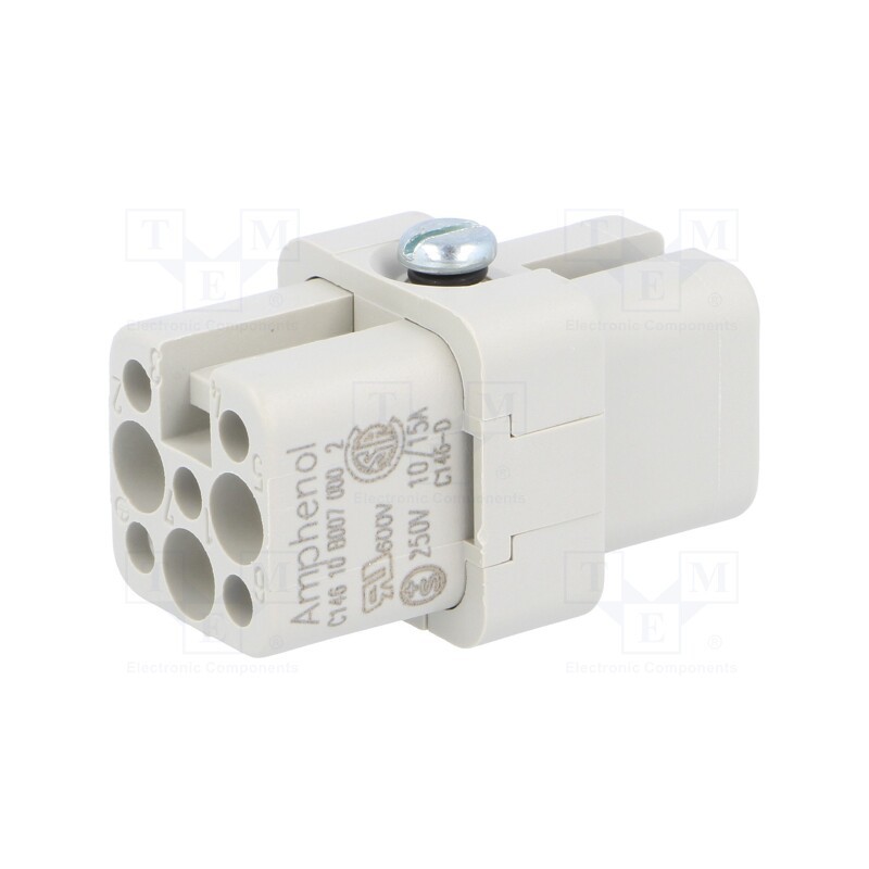 1 pcs x AMPHENOL - C14610B0070002 - Connector: HDC, contact insert, female, C146,heavy|mate D, PIN: 8