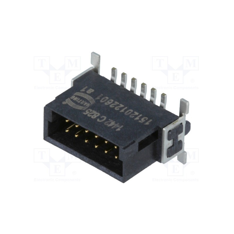 1 pcs x HARTING - 15120122601333 - Connector: PCB-cable/PCB, male, PIN: 12, 1.27mm, har-flex®, 2.3A