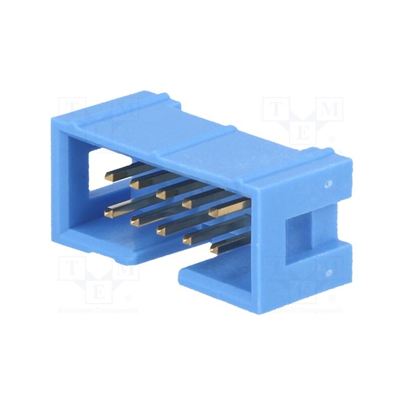 1 pcs x TE Connectivity - 2-1761603-3 - Socket, IDC, male, PIN: 10, straight, THT, gold-plated, 2.54mm, blue