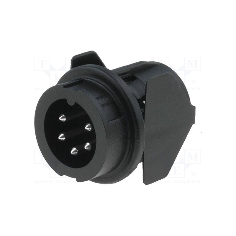 1 pcs x AMPHENOL - T3376500U - Socket, DIN, male, PIN: 5, Layout: 240°, soldering, 300V, 5A, 0.5mm2